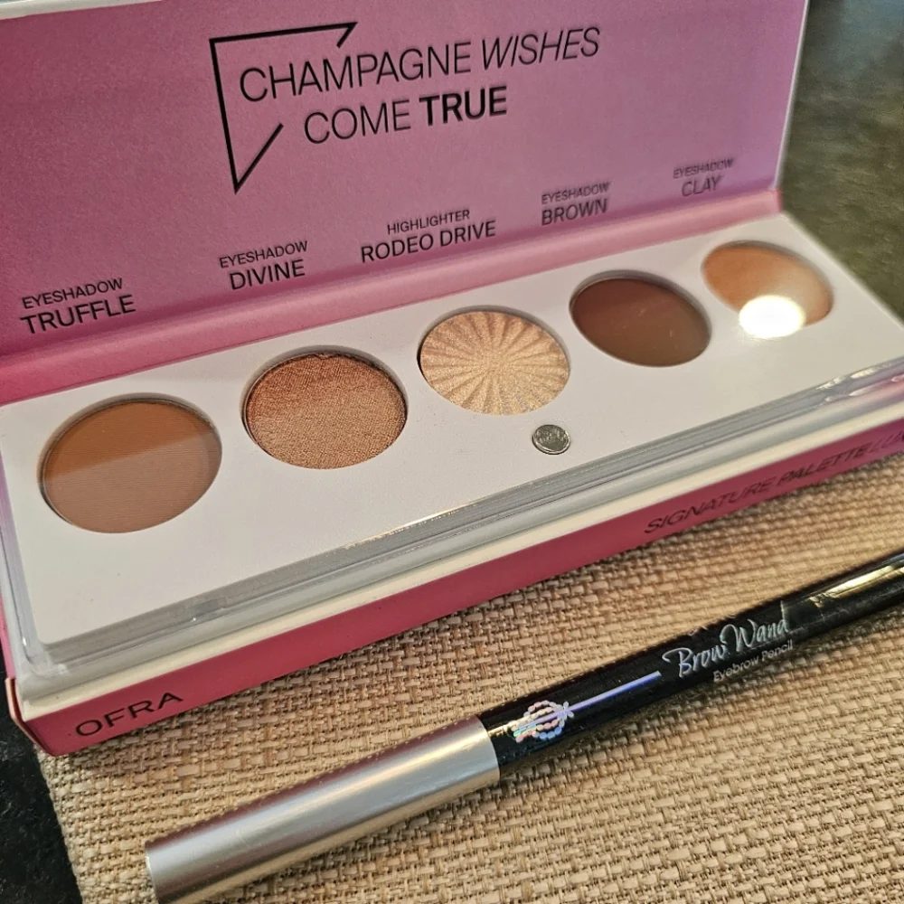 OFRA Signature Eyeshadow Palette Luxe & Skone Brow Wand In Creamy Chai